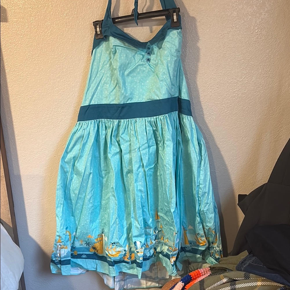 Disney Parks Dress Shop Aqua Blue Magic Kingdom Attractions Women's Dress 2X